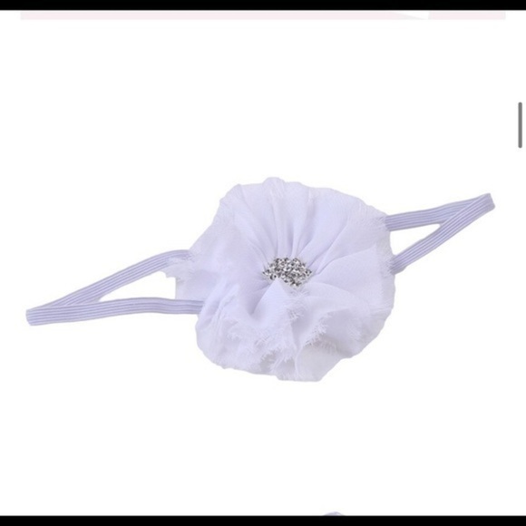 White baby tutu skirt and headband - Picture 3 of 3